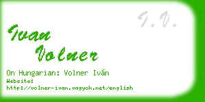 ivan volner business card